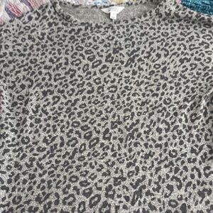 Gray Leopard Print Women's Sweater so soft!!!!